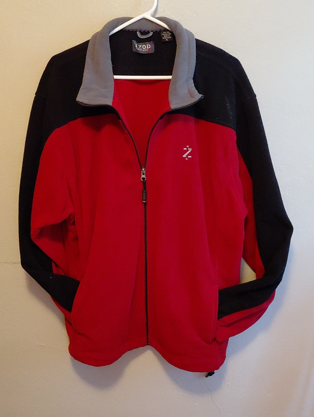 Izod Red and Black Full-Zip Kids Fleece Jacket